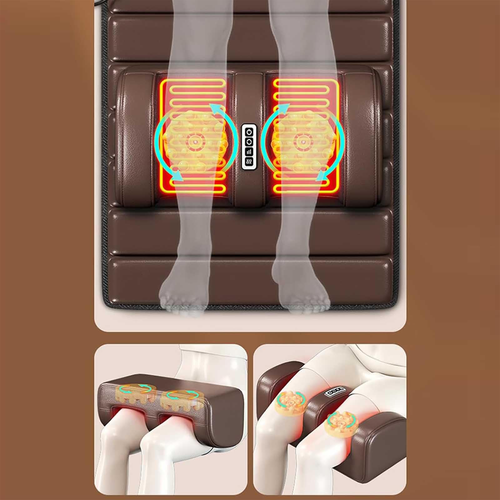 Surmatelas De Massage Vibrant À 10 Points De Vibration | Tapis de massage pour le corps entier avec coussins réglables et zones chauffantes; appareil de massage complet