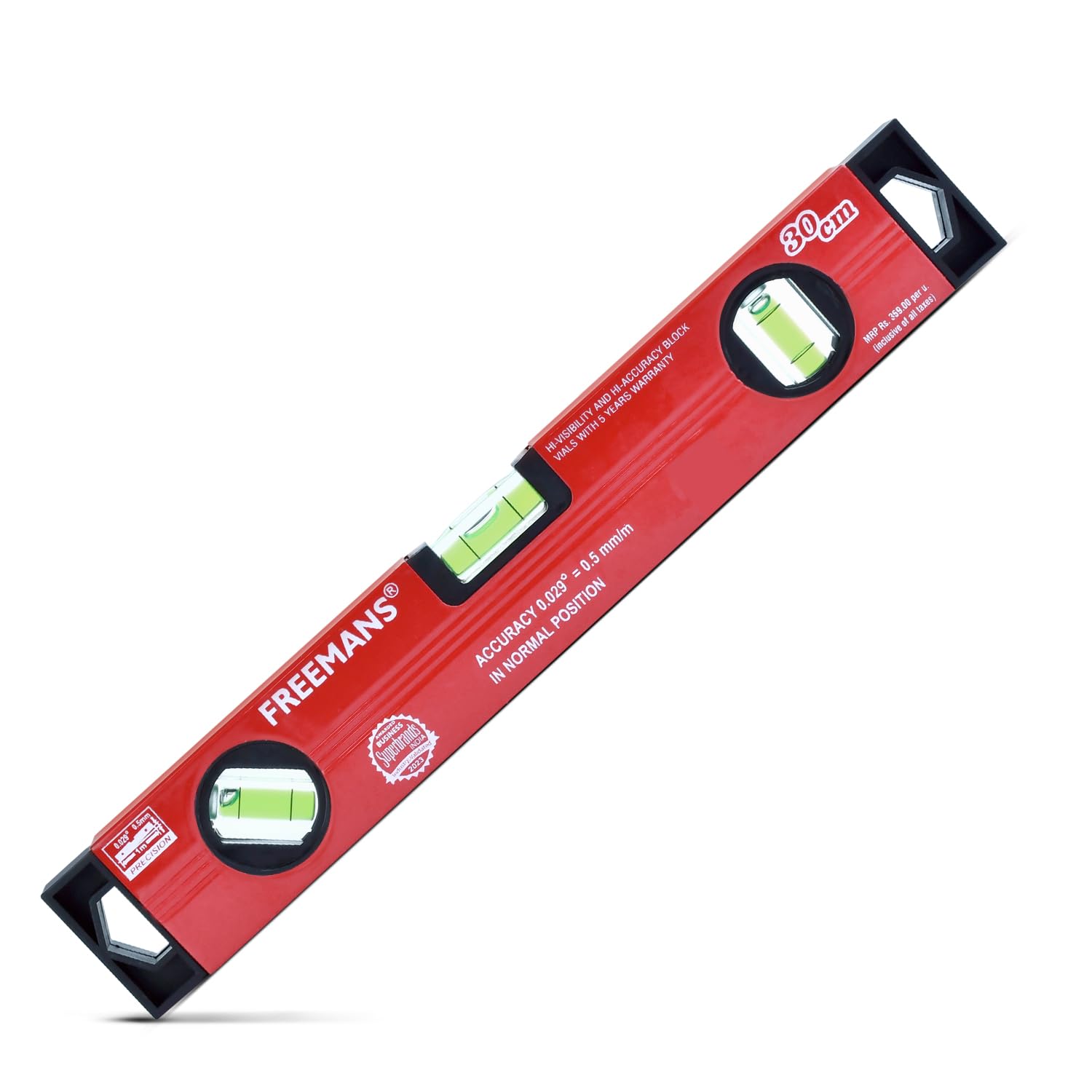 FREEMANS BS330 Box Section Aluminum Spirit Level Without Magnet 30cm