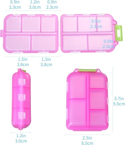 Miniatura 3 de Paquete de 1 organizador de pastillas de viaje, 10 compartimentos, pastillero compacto y portátil, perfecto para almacenamiento sobre la marcha,