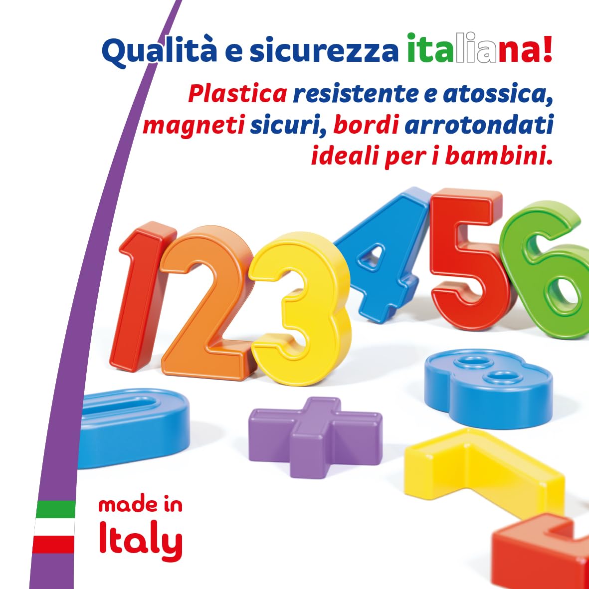 Quercetti 123 Magnetic Ricambi Numeri, Ideale con Lavagna Magnetica per Bambini, 48 Numeri Magnetici Colorati, Giochi Educativi 4 Anni, Regalo Bambina 5 Anni, Giochi Bambini 4 Anni Made in Italy