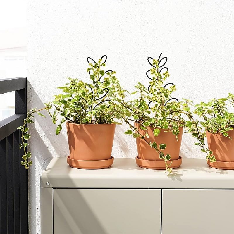 MIAO JIN 6個 葉の形 12インチ 小さな庭 鉢植え トレリス 金属ワイヤー 杭 屋内植物 トレリス 登山用 杭 つる ツタ