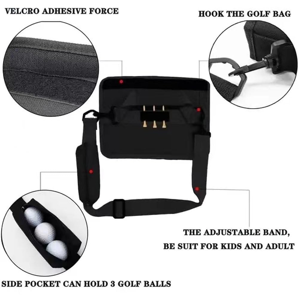 Oaygat Golf Club Carry Bag Mini for Men Women Kids Golfer Driving Range Travel Bag with Tees Sunday Golf Bag Lightweight Foldable Golf Pencil Bag with Pocket & Shoulder Strap for Golf Train Portable - Image 3