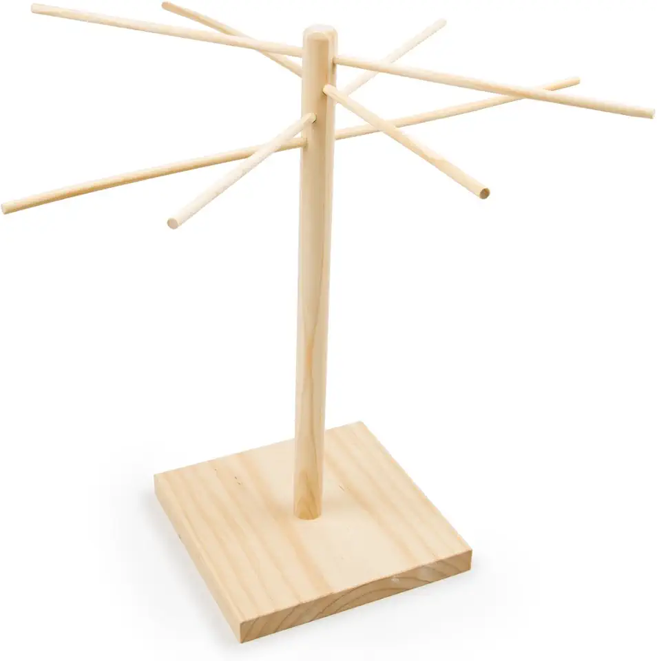 Fox Run Esparguete, rack de madeira de 44,5 cm, escorredor de massa