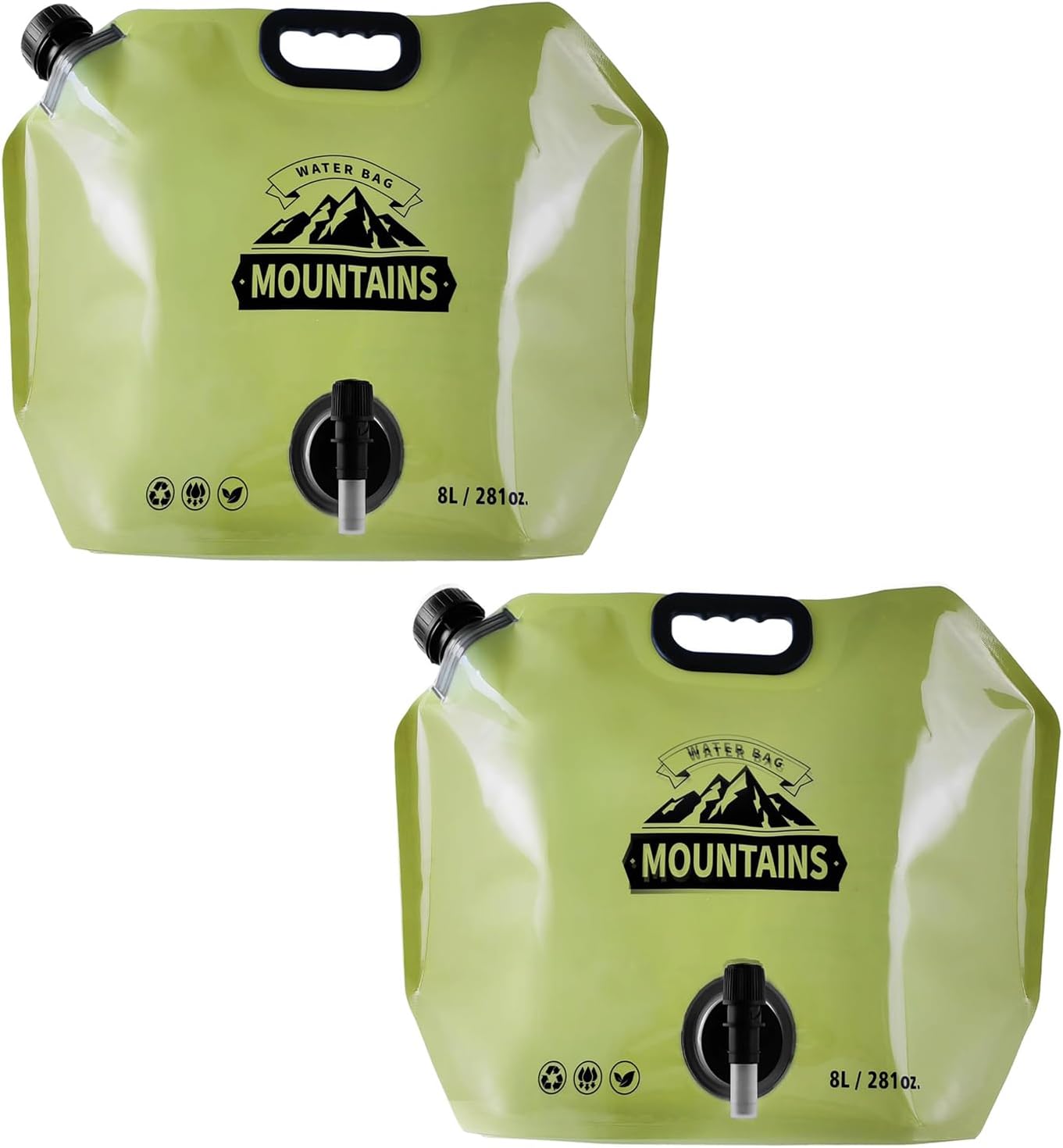2-Pack Collapsible Water Container with Spigot – BPA-Free 2.1 Gallon