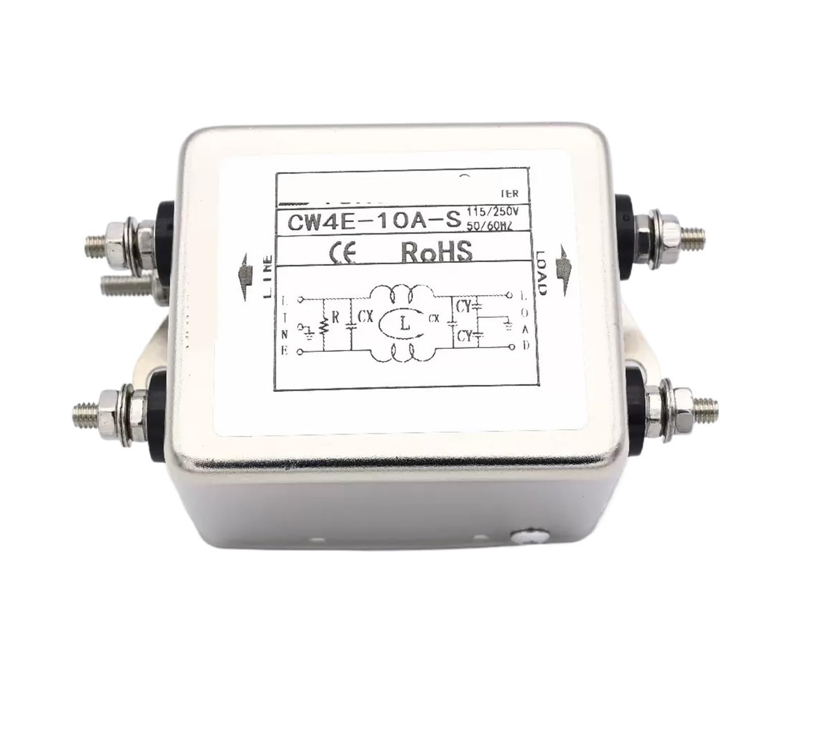 Filtre d'alimentation AC monophasé 220V CW4E-10A-S haute performance à boulon
