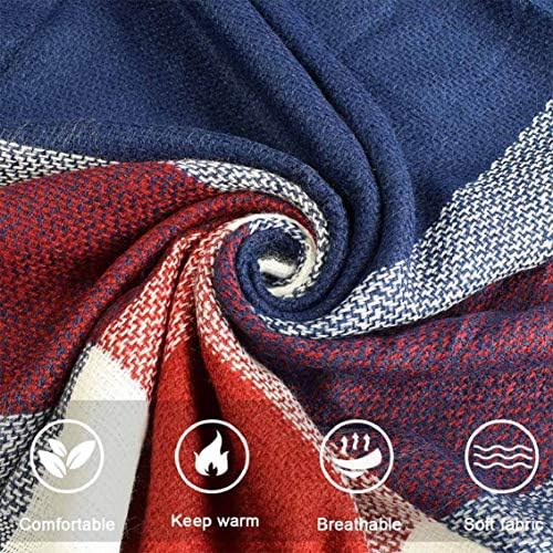 heekpek Women Plaid Scarf Neck Warm Large Tartan Wrap Stole Tassel Pashmina Shawl
