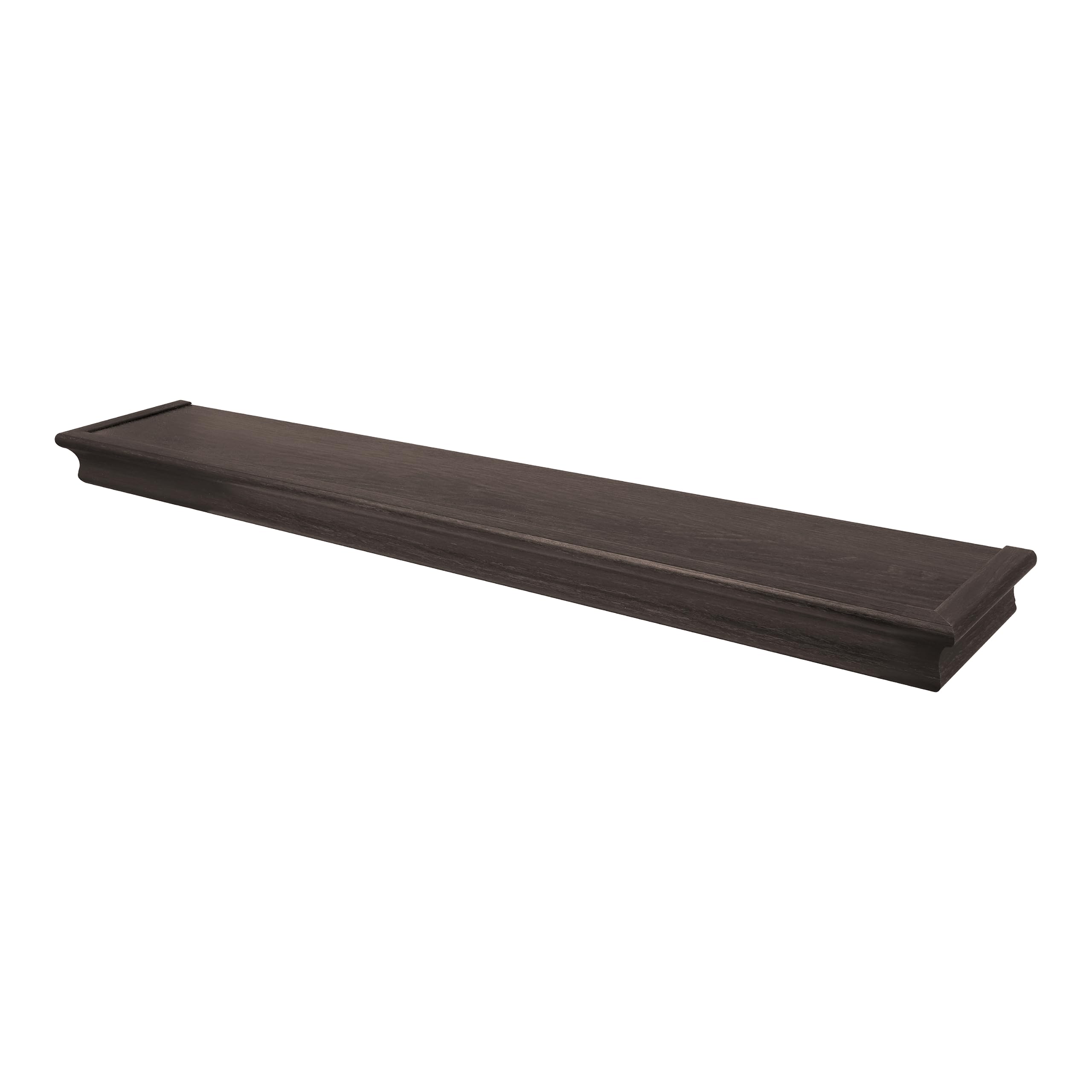 Estante flotante de 36 pulgadas con acabado espresso de madera rectangular