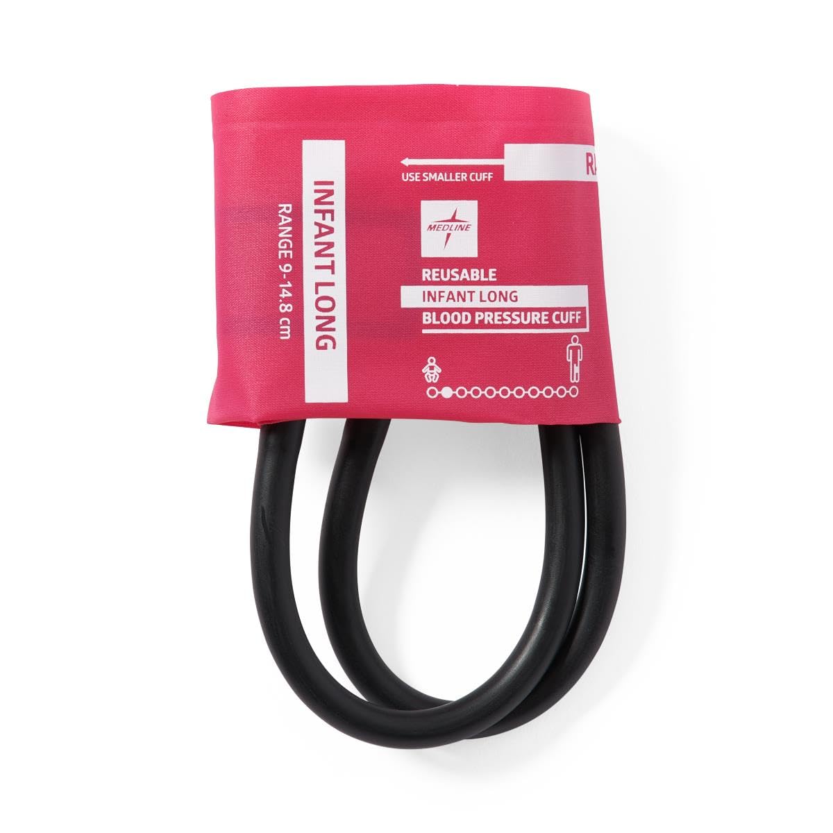 Reusable 2-Tube Blood Pressure Cuff with Screw Connector, Infant Long,5,Bag,MDS9920DMLRE