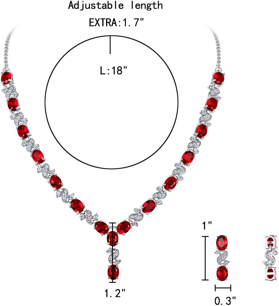 EleQueen Women's Silver-Tone Cubic Zirconia Oval Shape Leaf Necklace Earrings Set for Brides and Weddings - Image 6