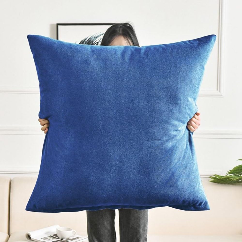 Swj-Swjssb Navy Blue Decorative Pillow Covers Cushion Covers 50X50, 60 X 60,70X70,80X80 Cm Super King Size Square Extra Large Pillow Protectors With Invisible Zipper Pillowcases For Bed Sofa Couch ( Color : Si