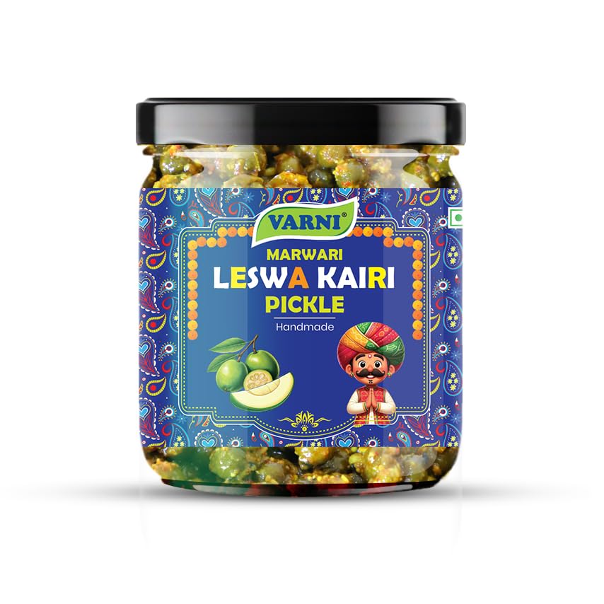 Marwari Leswa Kairi Pickle 300g – Traditional Handmade Raw Mango Achar | Authentic Rajasthani Taste | No Preservatives | Spicy & Tangy Indian Pickle | Homemade Style