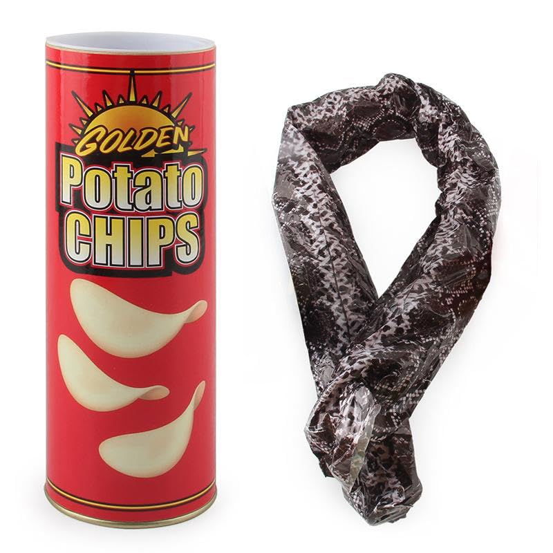 Kartoffelchip-Schlange Praktischer Witz Gruseliger Streich Kartoffelchips Knackiger Kanister Schlange kann springen Streich Frühling Neuheit Lustige Aprilscherze Karneval Party Dekoration Supplies