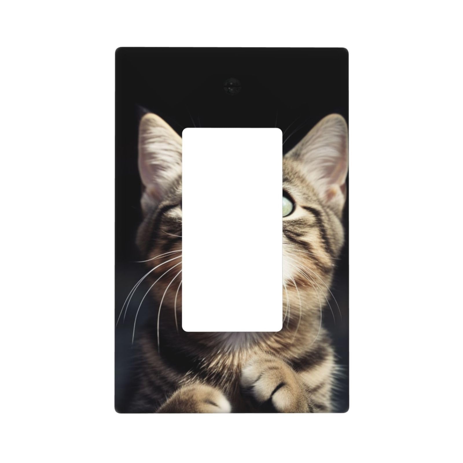 Decorator Wall Plate 1 Gang Light Switch Covers Decorator Receptacle Outlet Covers Cat Wall Plates for Electrical Outlets Plug Cover Single Rocker Switch Plates