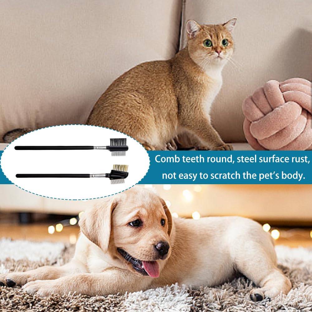 Pettine Anti Pidocchi Per Animali - 4 Pezzi Doppia Faccia, In Plastica, Per Cani E Gatti - Foto 3