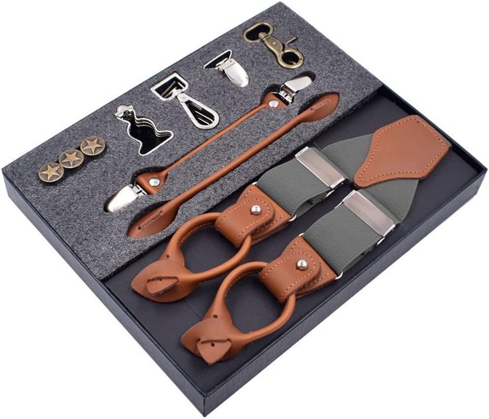Multifunction Men Suspenders Leather Trousers Strap Suspenders for Pants Men Clothing Accessories