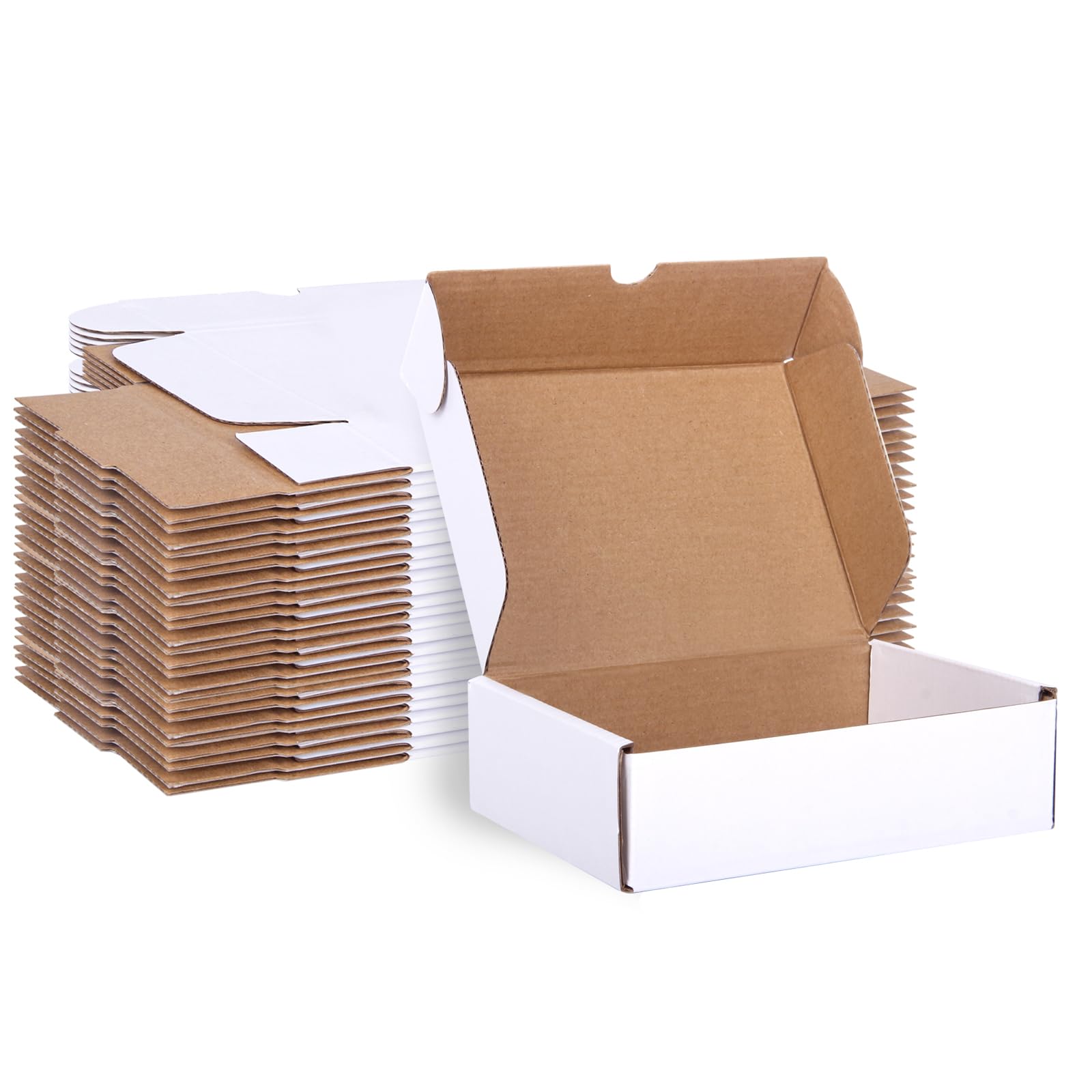 Poskad 7x5x2 Small Shipping Boxes,White Corrugated Cardboard Mailer Boxes for Small Business Packaging and Supplies (25 Pack)…