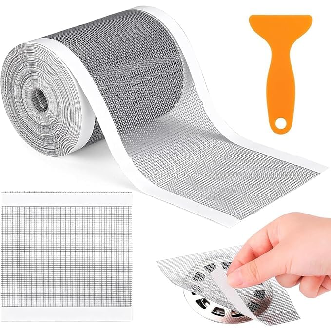TESTIDO 1 Roll Kitchen Sink Strainer Disposable Hair Catcher Shower Drain Mesh Stickers, Cuttable PVC Mesh, DIY Shower Drain Cover Hair Catcher for (Length 13 Feet, Width 5 CM) (B0DBWJYT93) Amazon Price History, Amazon Price Tracker