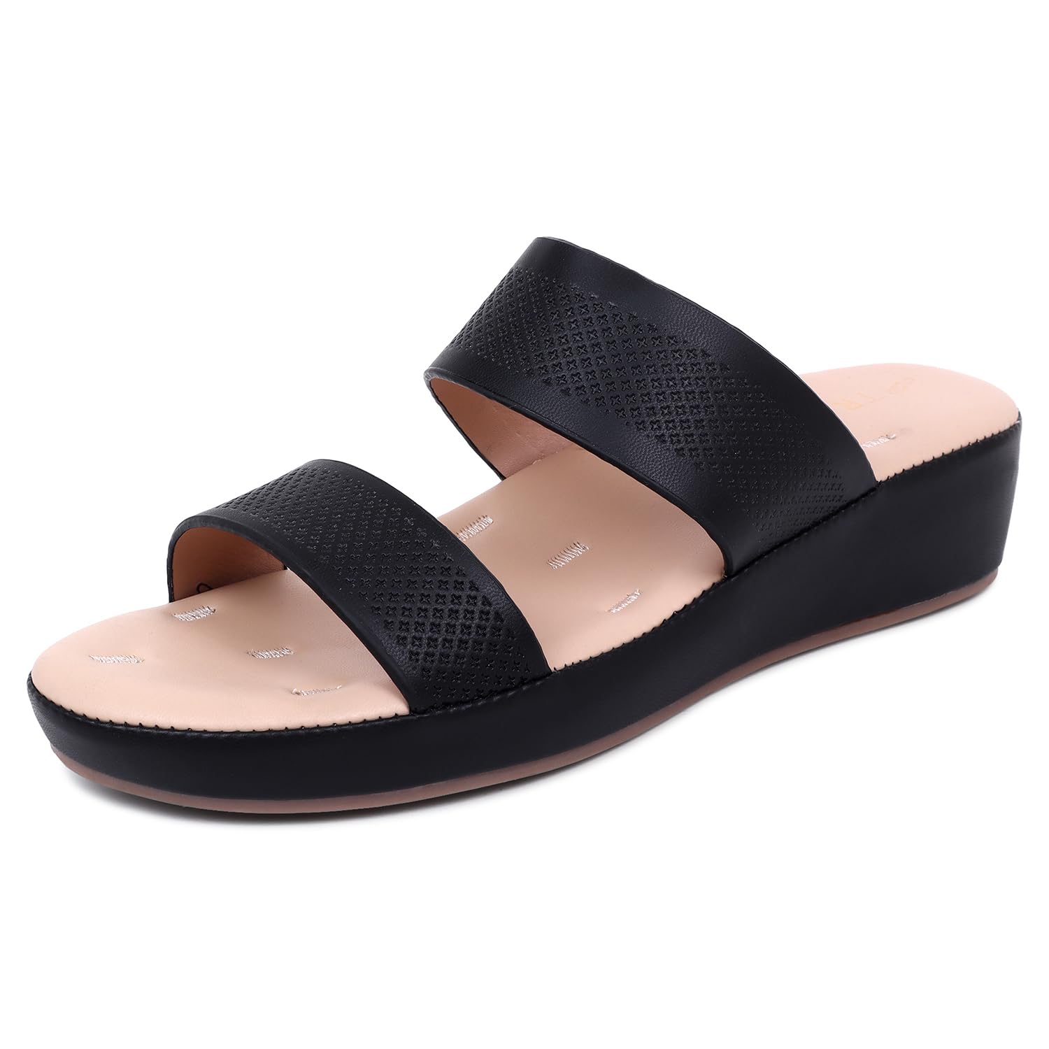 TRASE Double Strap Sandals For Women - Wedge Heels - Flatform Sandals For Women - Wedges For Women - Stylish And Comfortable Daily Use Wedge Sandals For Ladies And Girls (Black, 6 Uk) (B0D9BQ6Q8B) Amazon Price History, Amazon Price Tracker