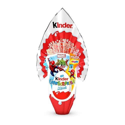 Immagine del prodotto Kinder GranSorpresa Maxi Marvel - Uovo di Pasqua Kinder 2024, Finissimo Cioccolato al Latte con Sorpresa Marvel, Idea Regalo Pasqua, 220 Grammi