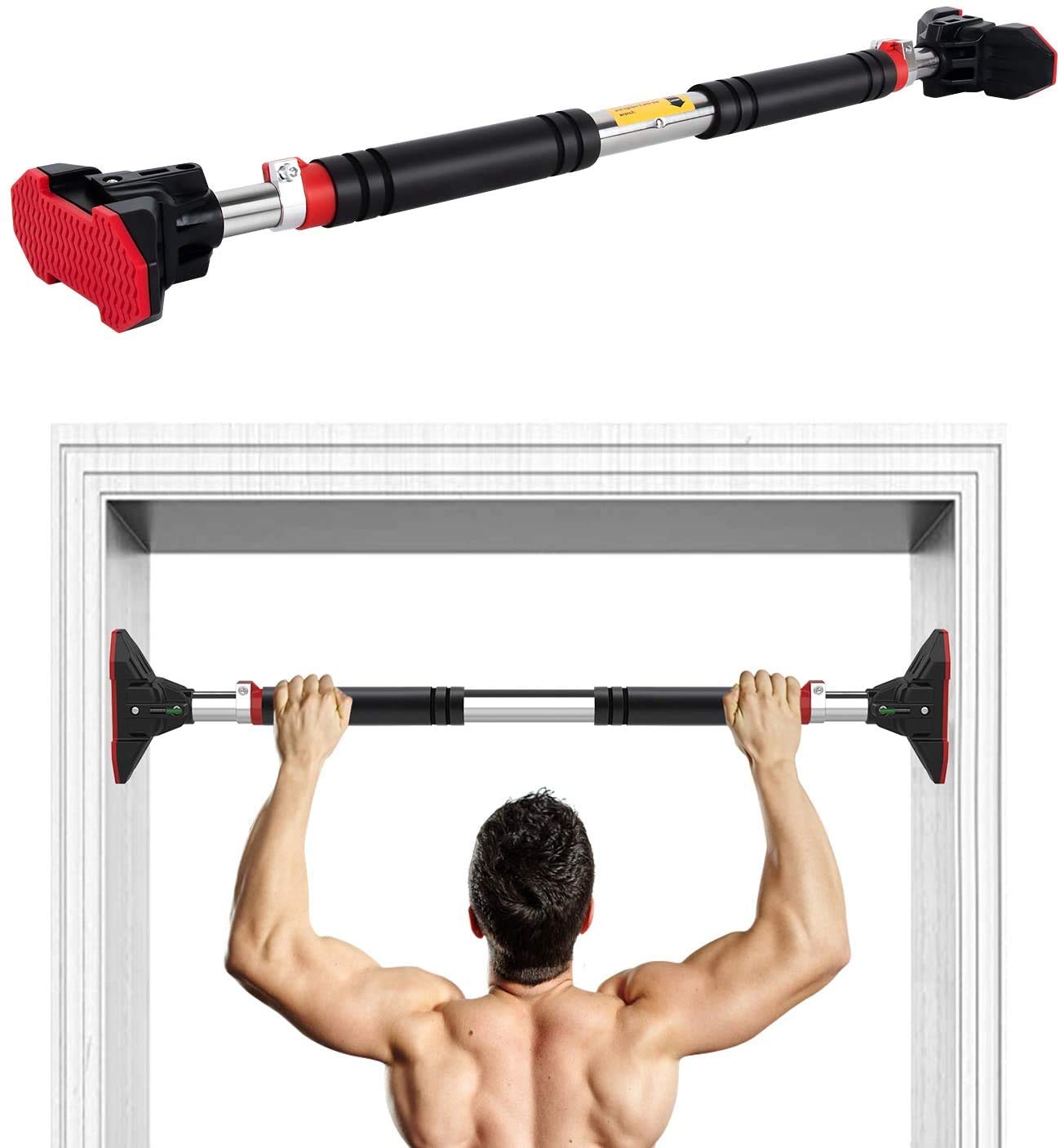 LADER Doorway Pull Up Bar and Chin Up Bar, Upper Body Workout Bar No Screw Installation for Home Gym