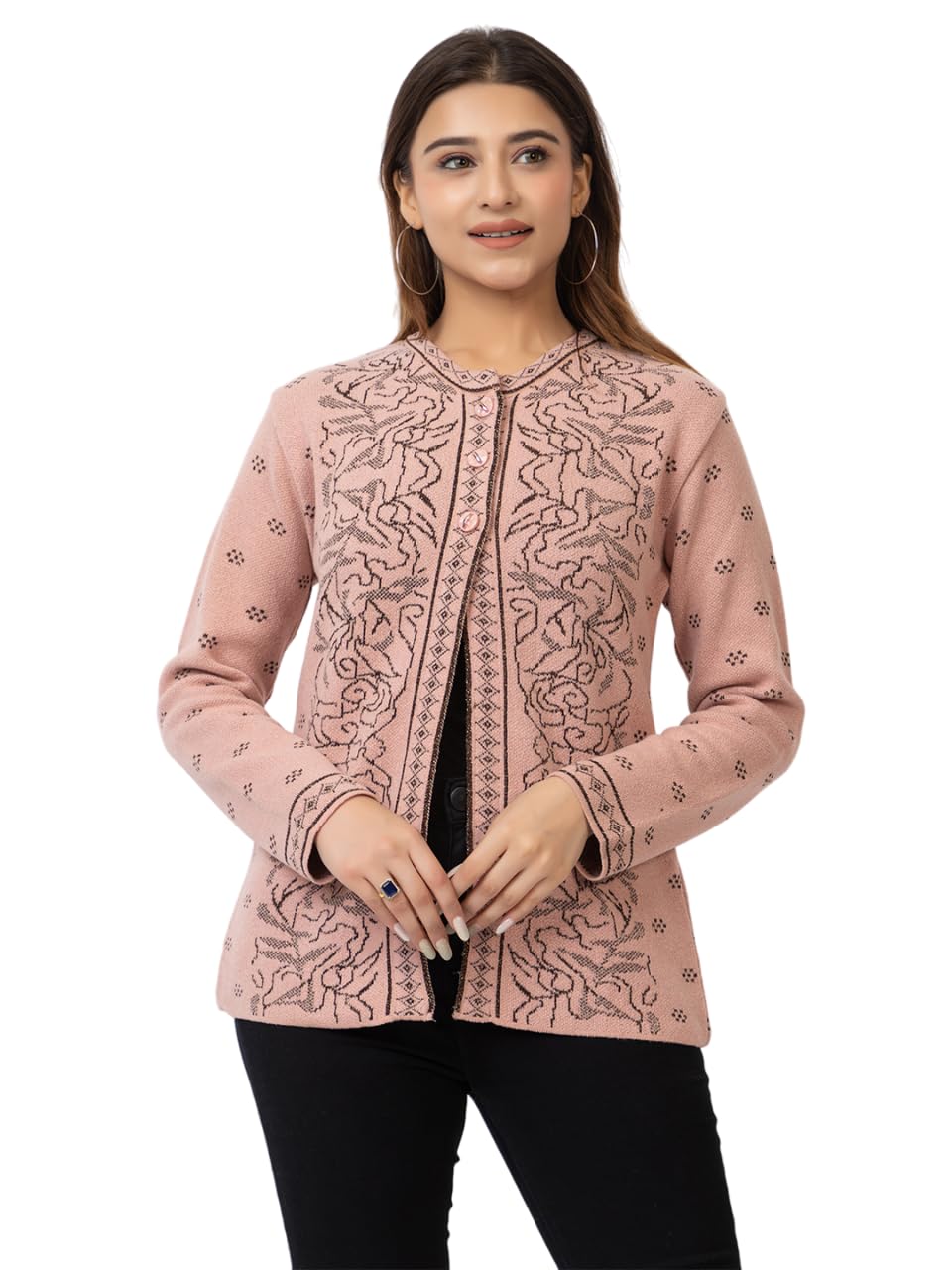 twenty me Winter Wear/Casual Wear/Outdoor Wear/Acrylic Blend/V Neck/Embroidered/Full Sleeve Women's Cardigans (2850)-picture-17