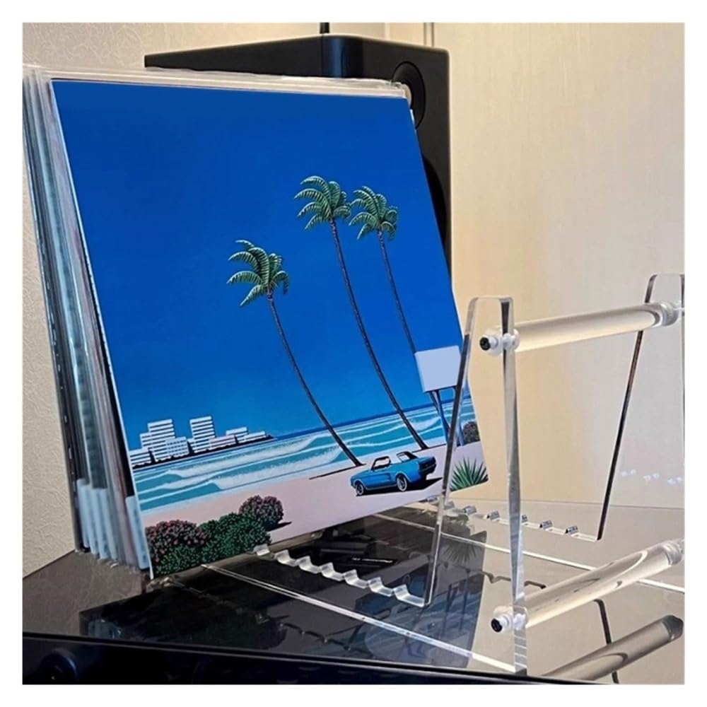 Stojak na płyty CD Otwarty akrylowy stojak na płyty winylowe Wielofunkcyjny stojak na albumy CD