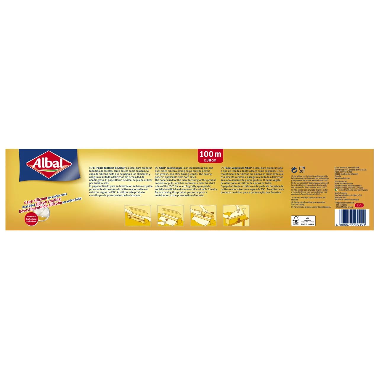 Albal - Papel de horno especial (100 m, 6 unidades)