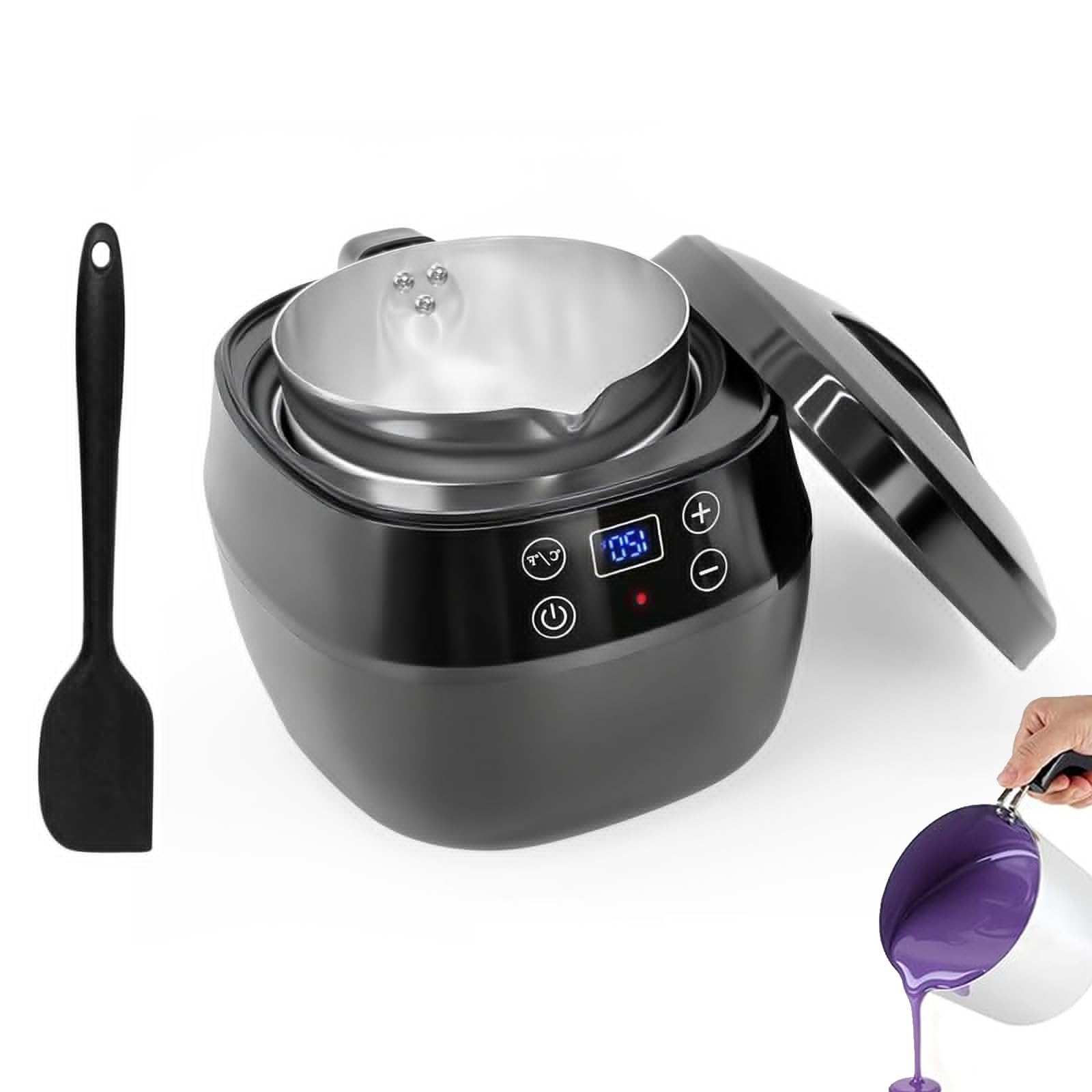 1l Pentola Elettrica Per La Creazione Di Candele Di Cera Con Display Digitale Della Temperatura, Kit Per La Creazione Di Candele Con Fonditore Di Cera In Alluminio, Per Candele Profumate Fai Da