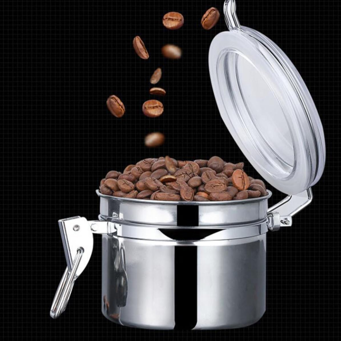 GALPADA Juego de 4 Recipientes Sellados de Acero Inoxidable para Almacenar Alimentos Tapa Hermética Adecuado para Frutas Secas y Dulces en Cocina