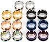 14 Pieces Ear Gauges Double Flared Tunnel Plugs Stainless Steel Screw Back Fit Expander Piercing Jewellery Set 6 mm - 25 mm