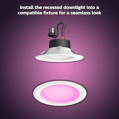 Miniatura 7 de Philips Hue Ambiance - Luz descendente LED de alta luminosidad regulable de 6 pulgadas con luz descendente empotrada de 6 pulgadas compatible con