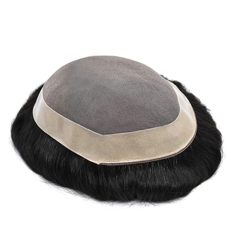 Miniatura 2 de Pelo humano Toupee para hombres fino mono encaje sistema de reemplazo de cabello para hombre atado a mano natural de aspecto natural duradero NPU