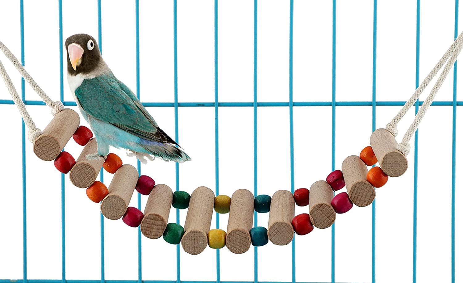 FunMart Swing Stair for Small Birds Made of untreated Natural Wood, for Making The cage Playground (with Cotton Rope) (B0912PGKL4) Amazon Price History, Amazon Price Tracker