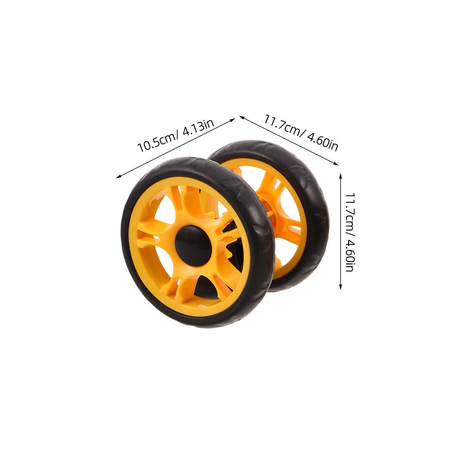 ifundom Set 4 Pezzi Ruote di Ricambio in Plastica Nera per Passeggino con Freno, Ruote Girevoli 12 Cm, Facile Manutenzione, Adatte a Carrelli per Animali