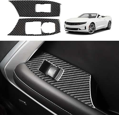 Miniatura 19 de Calcomanía de fibra de carbono para perilla de ventilación de aire acondicionado, cubierta interior para Chevrolet Camaro 2016 2017 2018 2019 2020