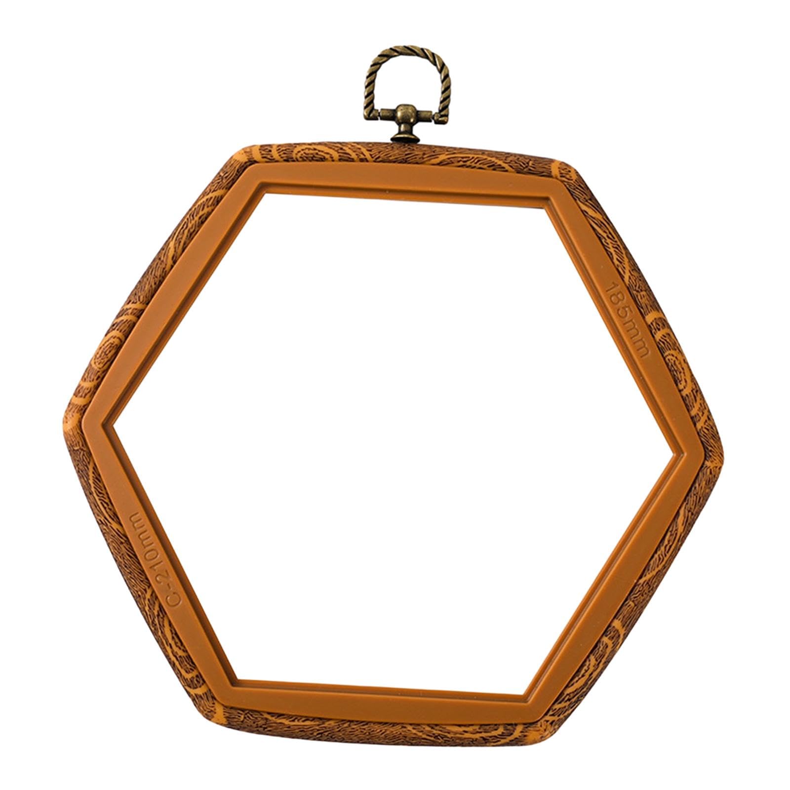 Colaxi Embroidery Cross Hoop Embroidered Stretch Tool Hexagon Decoration Cross Stitch Hoop Embroidery Frame for Art Craft Needlework, 18.5x21cm