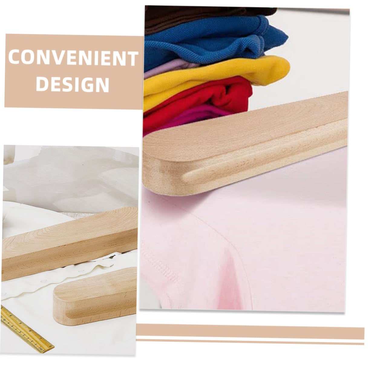 Badajo de Costura de Madera Khaki 2 Piezas para Costura Precisa | Superficie Lisa y Plana, Juego de 2 Unidades, Accesorio para Labores de Confección