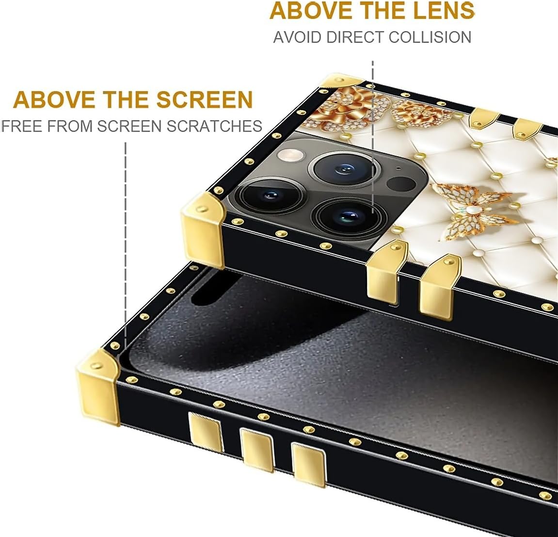 Case Compatible with iPhone 16 Pro Max Case,Luxury Soft TPU & Hard PC Back for Girls Women,Shockproof Protective Cover,Diamond Butterfly - Image 6