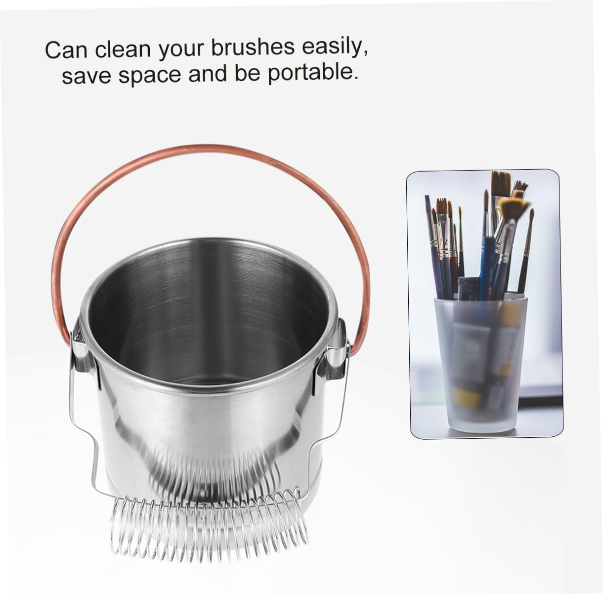 Veemoon Artist Brush Washer Stainless Steel Brush Cleaner for Painting
