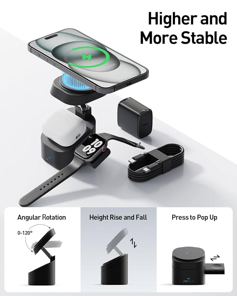 Amazon.com: iWALK 3 in 1 Foldable Wireless Charger Stand