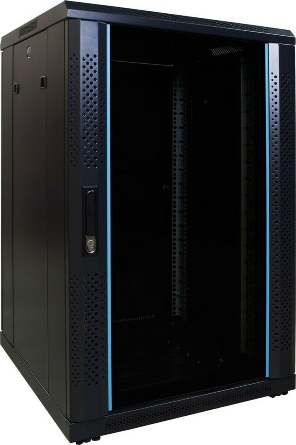 Baie de Serveur 18U avec Porte en Verre 600x600x1000mm (LXPXH) - Noir