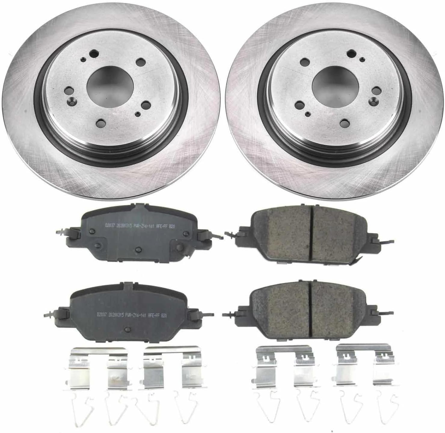 PowerStop Rear Brake Kit For Honda CR-V 2017-25 - Disc Rotors & Ceramic Brake Pads Replacement, KOE7528