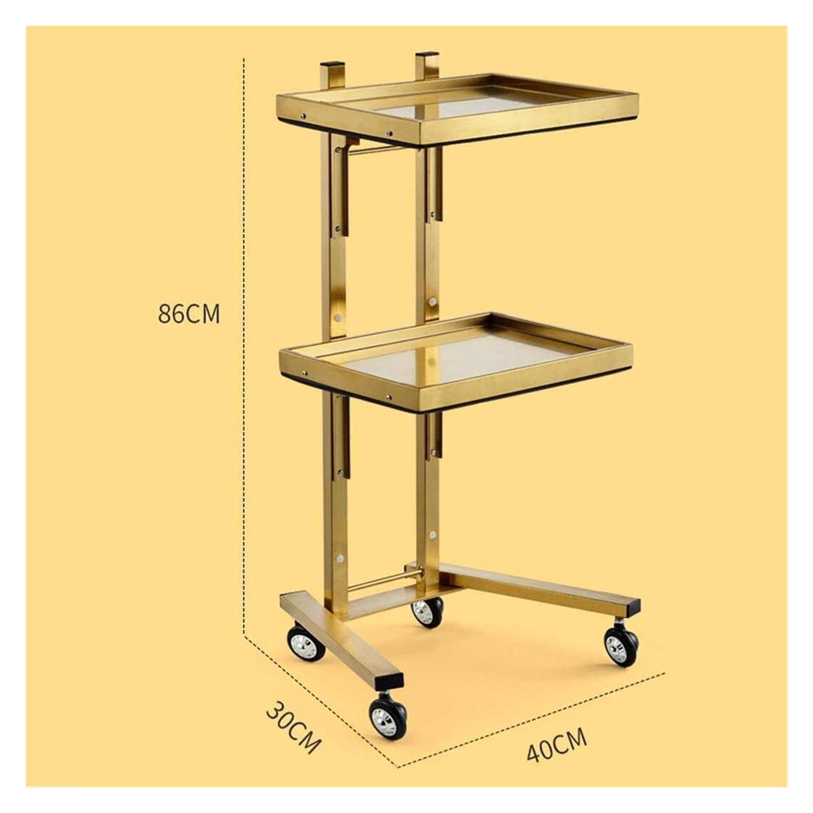 Carrello portaoggetti, Carrello Bar su Ruote, Supporto Mobile per Strumenti da Salone, Vassoio per Parrucchiere in Acciaio Inossidabile