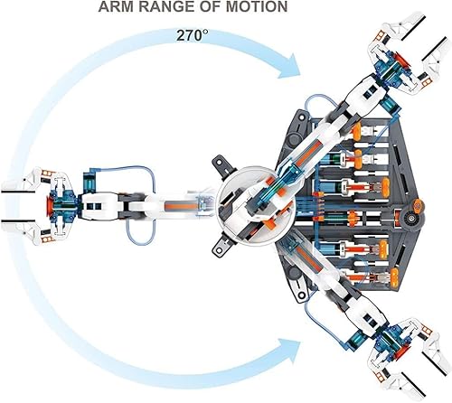 Miniatura 5 de Teach Tech "Kit de brazo hidrobot", kit hidráulico, juguete de construcción STEM para niños mayores de 12 años