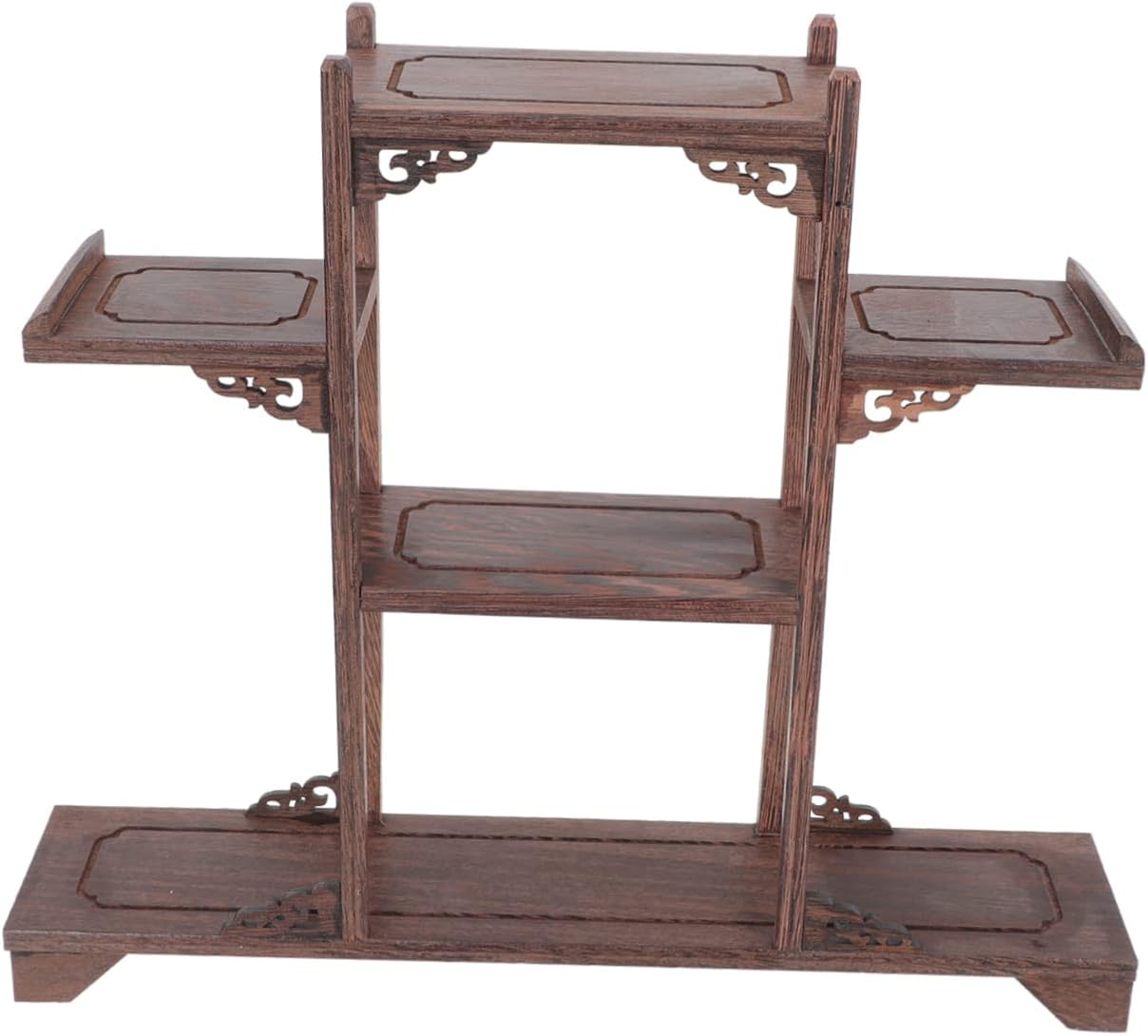 Artistic Display Stand Vintage Wooden Rack for Home Decor Unique Housewarming Chinese Style Design for Living Room Office Cottagecore Spaces