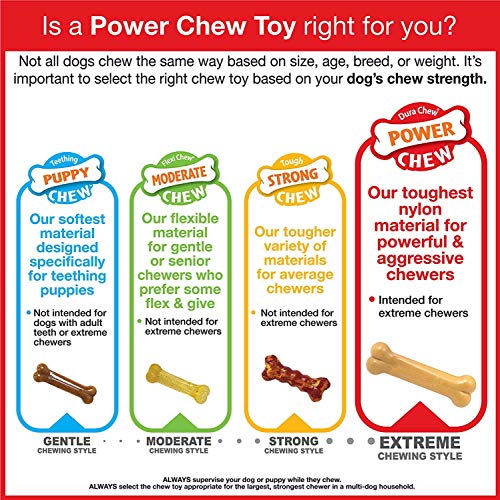 Nylabone 983611 Dura Power Chew, Flavour-Frenzy-Paket mit unterschiedlichen Sorten, Maiskolben-, Grillhähnchen- und Eiscremegeschmack, 3er-Pack, S
