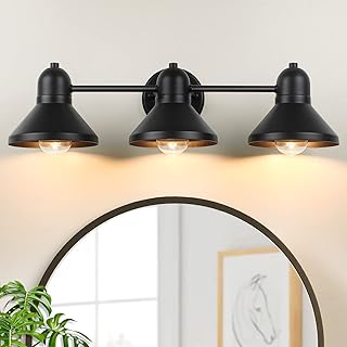 Bathroom Light Fixtures, 3-light Vanity Light Over Mirror, Matte Black M...
