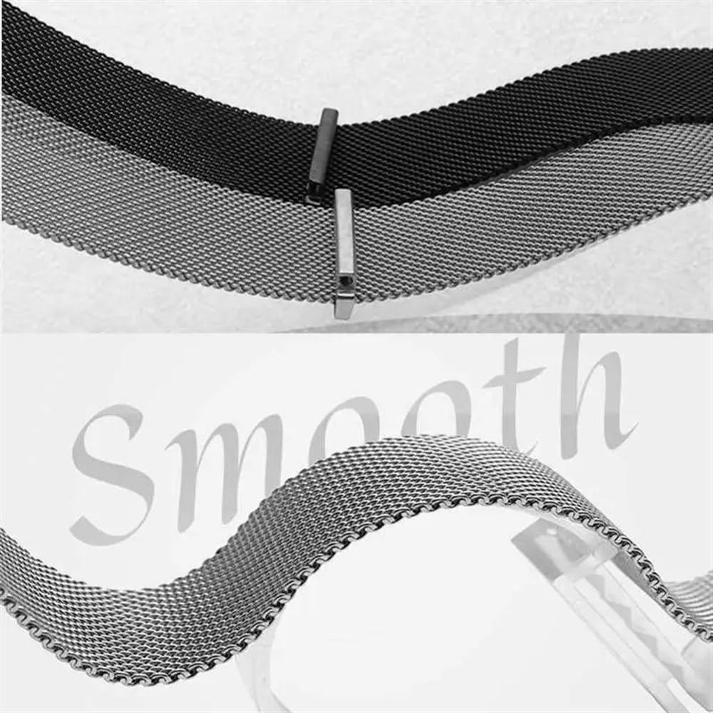 Correa de metal cepillado de liberación rápida Correas de reloj Correa inteligente magnética de malla de liberación rápida de acero inoxidable de 12mm-22mm for hombres y mujeres con herramienta