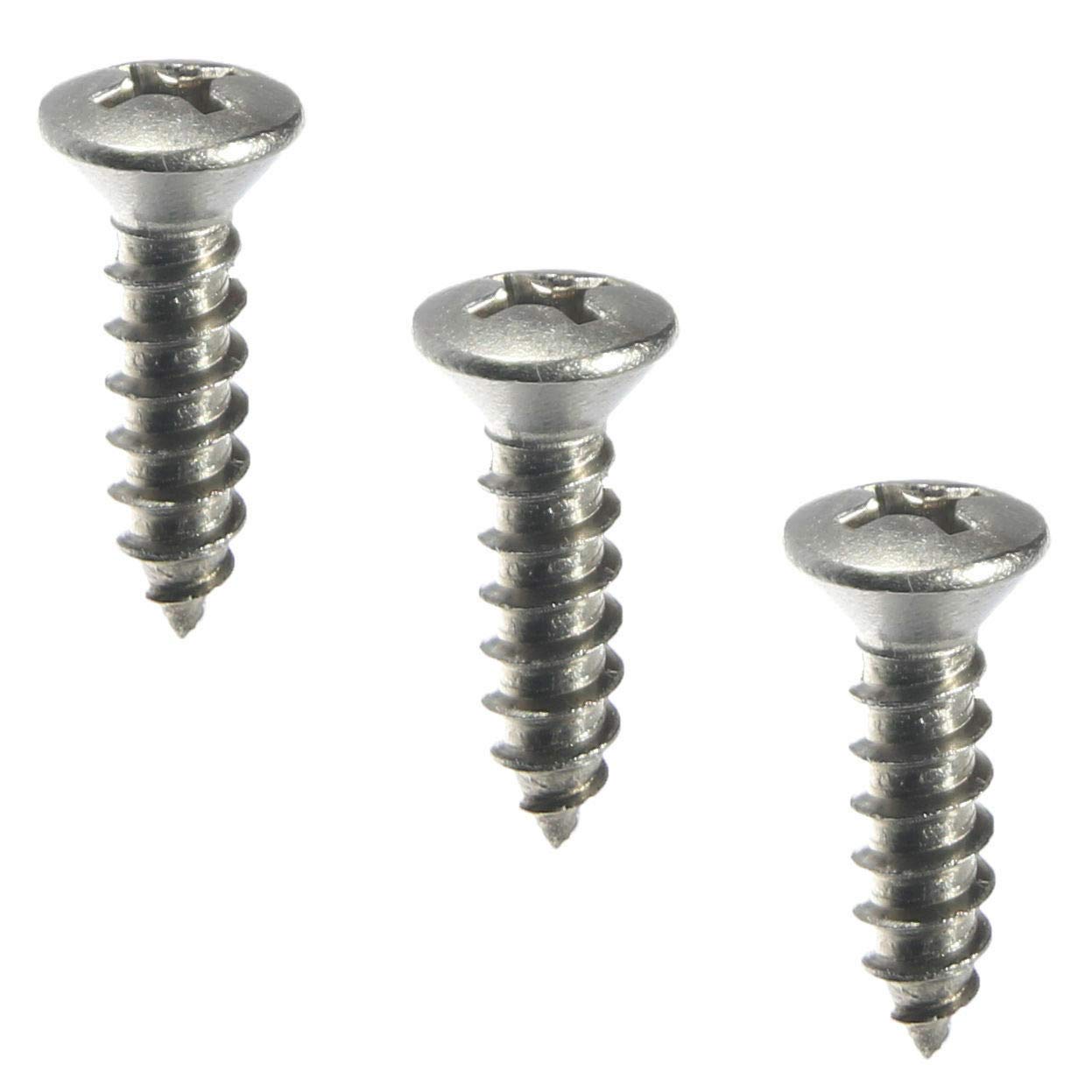 Phillips Oval Head Sheet Metal Screw 316 Stainless Steel #14 x 3" 25 Pcs self Tapping Screws Metal B2B