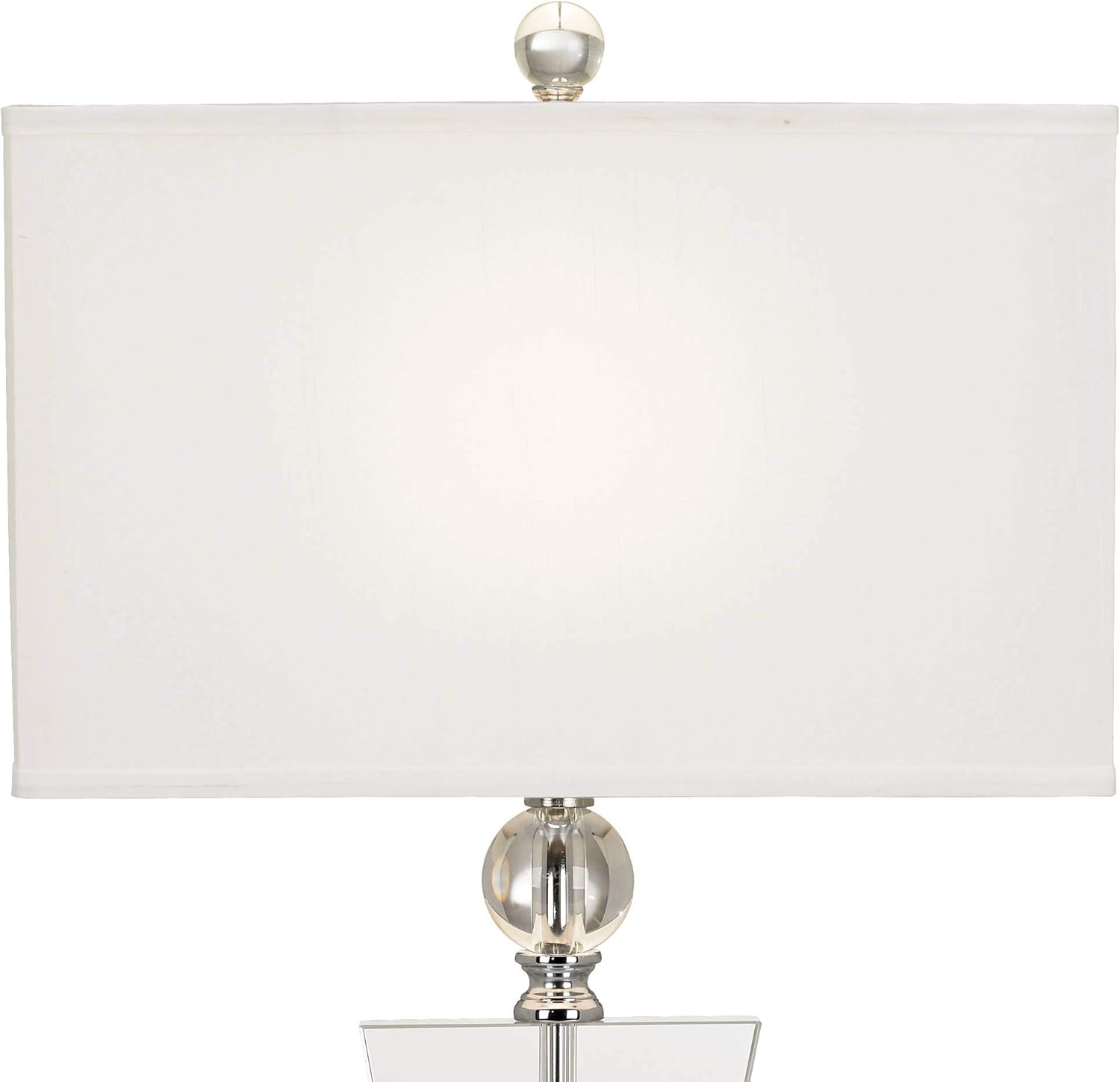 Vienna Full Spectrum Trophy 30 1/2" Tall Large Modern End Table Lamps Set of 2 Clear Crystal Off-White Shade Living Room Bedroom Bedside Nightstand House Office Home Reading Kitchen Entryway